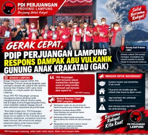 Gerak cepat,PDI Perjuangan Lampung Respons Dampak Abu Vulkanik