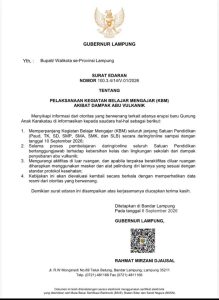 Sekolah Seluruh Lampung Belajar Online Lagi, Ini Alasannya