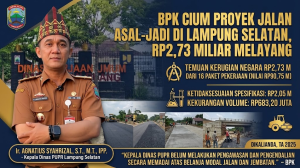 BPK Cium Proyek Jalan Asal-Jadi di Lampung Selatan, Rp2,73 Miliar Melayang