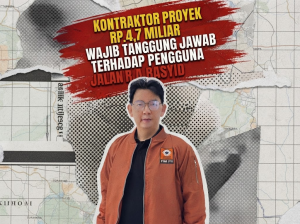 Kontraktor Proyek Rp.4,7 Miliar Wajib Tanggung Jawab Terhadap Pengguna Jalan R.A Basyid