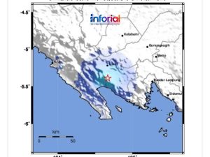 Tanggamus Diguncang Gempa Darat 3,5 Magnitudo